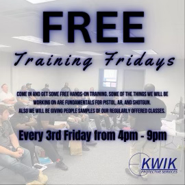 Every Third Friday of the Month We Offer Free Training Fridays